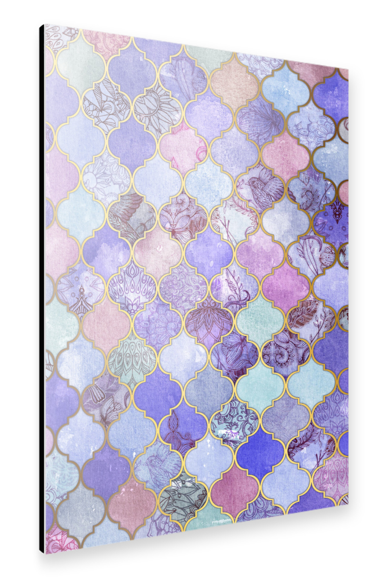 Alu-Dibond "Royal Purple Mauve & Indigo Decorative Moroccan Tile Pattern" 30x20 cm artboxONE