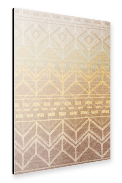 Alu-Dibond "Neutral Tan & Gold Tribal Ikat Pattern" 30x20 cm artboxONE