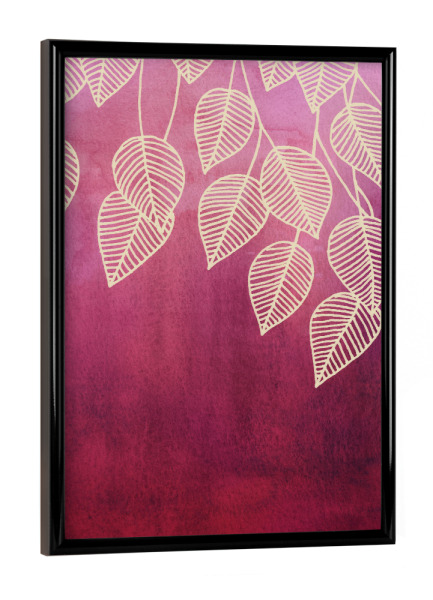 Poster mit schwarzem Rahmen "Magenta Garden" artboxONE - Natur,Floral - Jungle,Jungel,Pflanze,Blätter,Palmen,Dschungel,Magenta