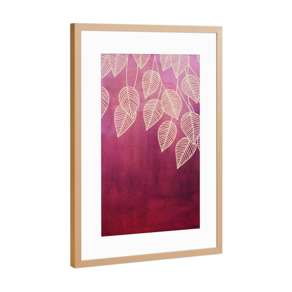 Poster mit Rahmen Kupfer "Magenta Garden" artboxONE - Natur,Floral - Jungle,Jungel,Pflanze,Blätter,Palmen,Dschungel,Magenta