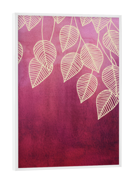 Poster mit weißem Rahmen "Magenta Garden" artboxONE - Natur,Floral - Jungle,Jungel,Pflanze,Blätter,Palmen,Dschungel,Magenta
