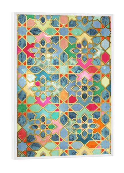 Poster mit weißem Rahmen "Gilt & Glory Moroccan Mosaic" artboxONE - Geometrie