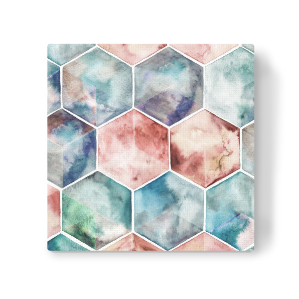 Leinwandbild "Earth and Sky" artboxONE - Geometrie - Sechseck,Sechseck,Aquarell,Wasserfarben,Marmor,Geometrie,Marmor