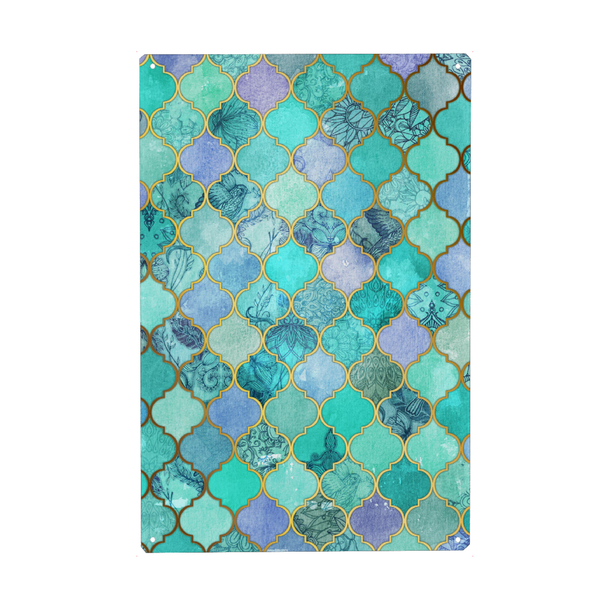 Holzbild "Cool Jade & Icy Mint" artboxONE - Geometrie - Jade,Icy,Mint,Moroccan,Marrakesch,Kachel,Fliese,Tile,Muster,Pattern