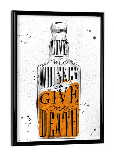 Poster mit schwarzem Rahmen "Alter Whisky 2" artboxONE - Essen & Trinken,Schwarzweiß