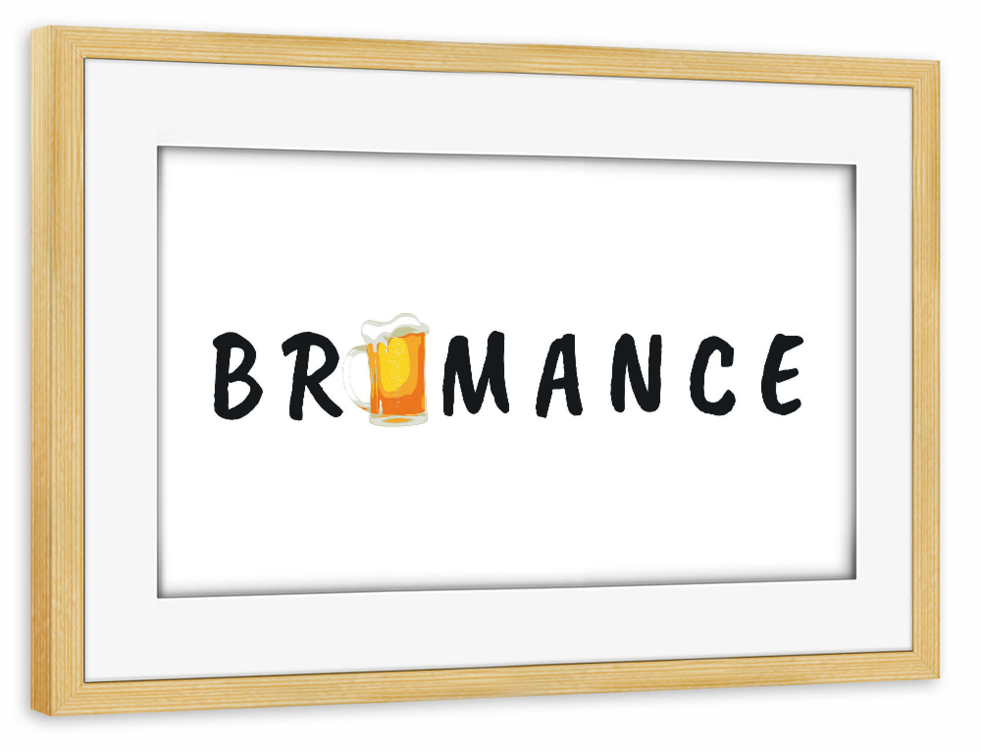Poster mit Rahmen kiefer "Bromance" artboxONE - Typografie,Schwarzweiß,Liebe,Männer,Essen & Trinken / Alkohol