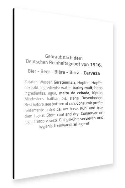 Alu-Dibond "Reinheitsgebot" 30x20 cm artboxONE