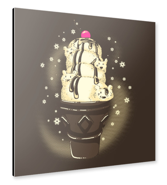 Alu-Dibond "Ice Cream Bears" 30x30 cm artboxONE