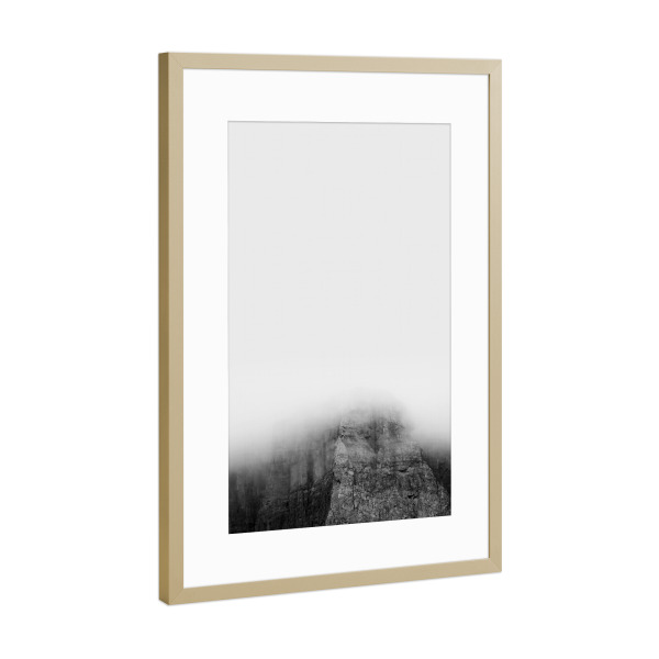 Poster mit Rahmen Gold "Mountain" artboxONE - Natur,Reise,Schwarzweiß