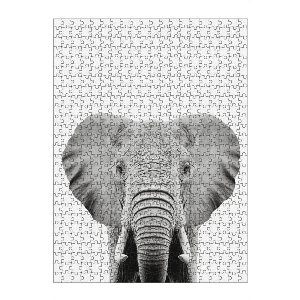 Puzzle Ravensburger "Elephant-Portrait" artboxONE - Für Kinder,Tiere,Schwarzweiß - Elefant,Portrait,Tier,Kinder,Nursery - Bild elefant