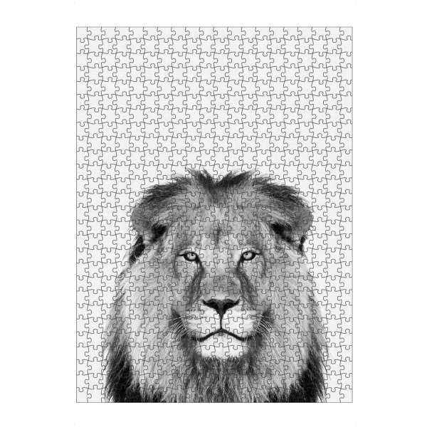 Puzzle Ravensburger "Lion Portrait b/w" artboxONE - Für Kinder,Tiere,Schwarzweiß,Für Papa