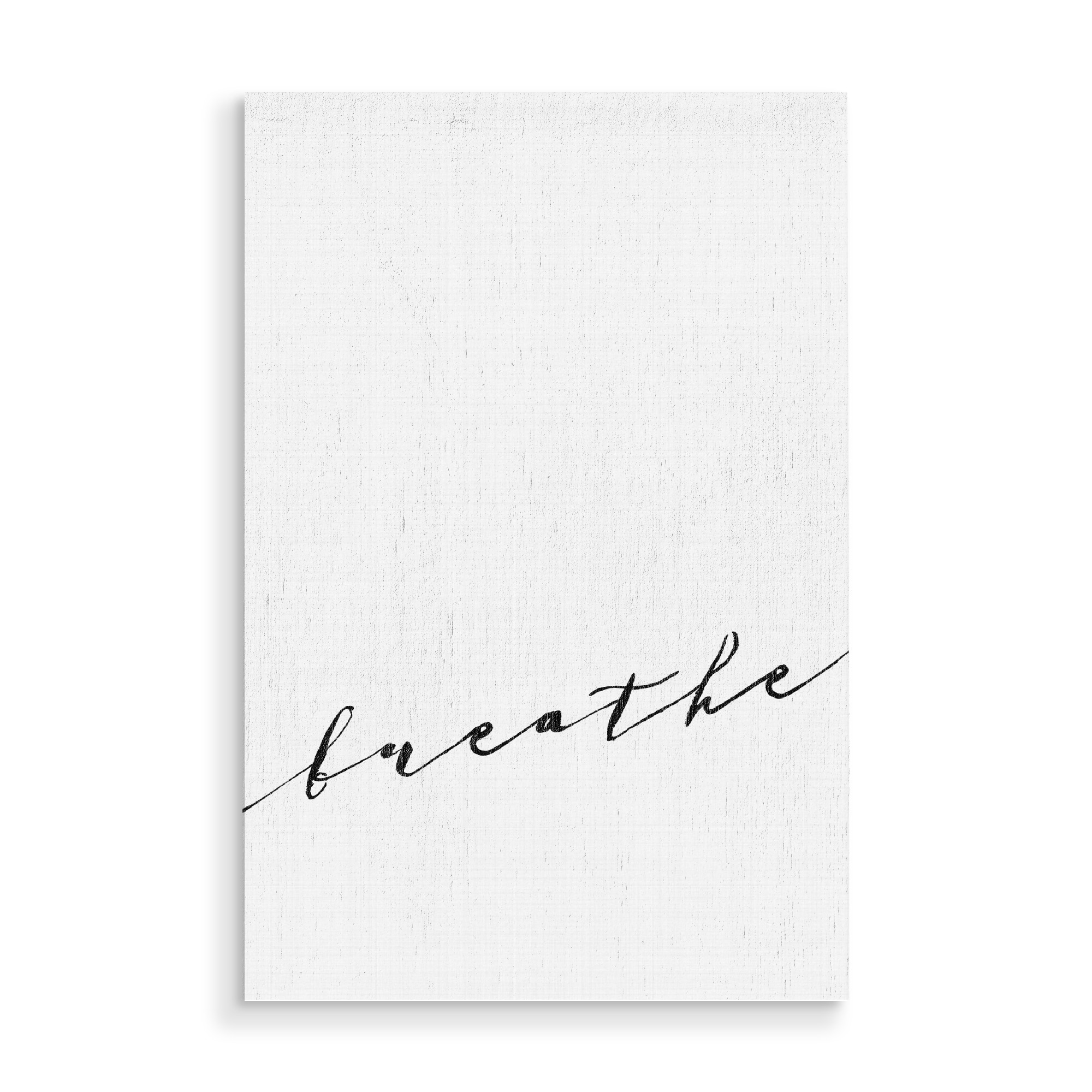 Holzbild "Breathe" artboxONE - Typografie,Schwarzweiß,Sport / Motivation