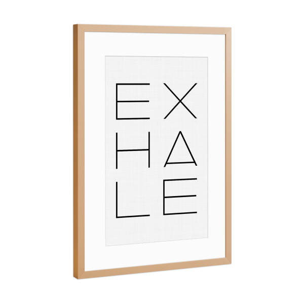 Poster mit Rahmen Kupfer "Exhale" artboxONE - Typografie,Schwarzweiß,Sport,Sport / Motivation