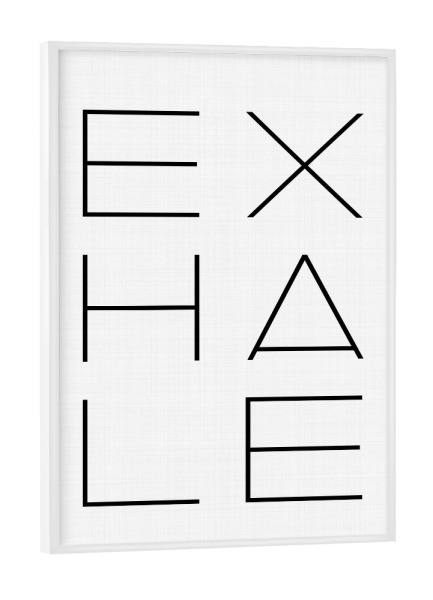 Poster mit weißem Rahmen "Exhale" artboxONE - Typografie,Schwarzweiß,Sport,Sport / Motivation