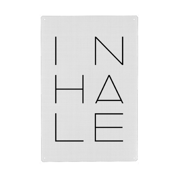 Holzbild "Inhale" artboxONE - Typografie,Schwarzweiß,Sport,Sport / Motivation