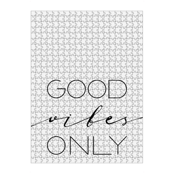 artboxONE Puzzle "Good Vibes Only" artboxONE - Typografie,Schwarzweiß,Sport / Motivation - Good,Gute,Vibes,Only - Bild good