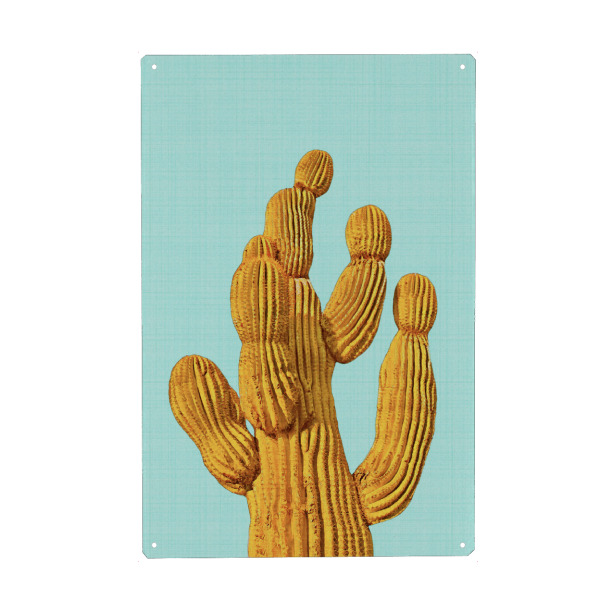 Metall Poster "Yellow Cactus" artboxONE - Natur,Floral,Festivals - Cactus,Cacti,Cactus art,Cactus print,Succulent,Kaktus,Kakteen,Pflanzen,Wüste