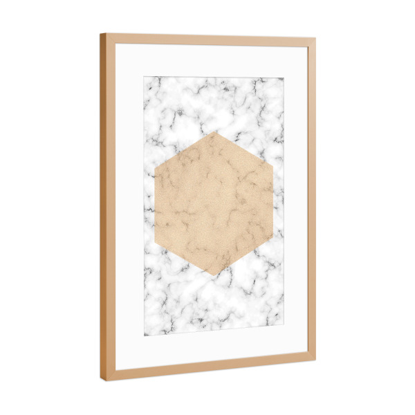 Poster mit Rahmen Kupfer "Marble Art 2" artboxONE - Abstrakt,Geometrie,Marmor