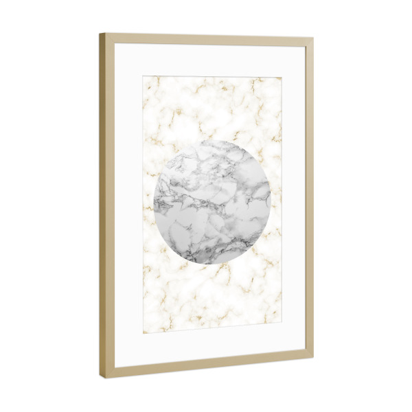 Poster mit Rahmen Gold "Marble Art" artboxONE - Abstrakt,Geometrie,Marmor