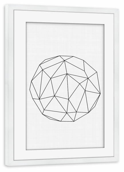 Poster mit Rahmen weiß "Geometric Art II" artboxONE - Abstrakt,Schwarzweiß,Geometrie