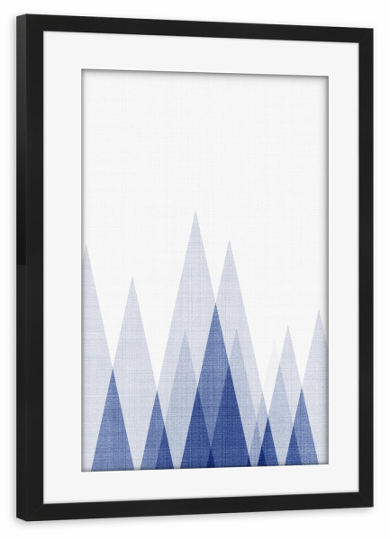 Poster mit Rahmen schwarz "Blue Triangles III" artboxONE - Abstrakt,Geometrie