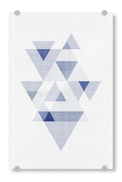Acrylglasbild "Blue Triangles II" artboxONE - Abstrakt,Geometrie