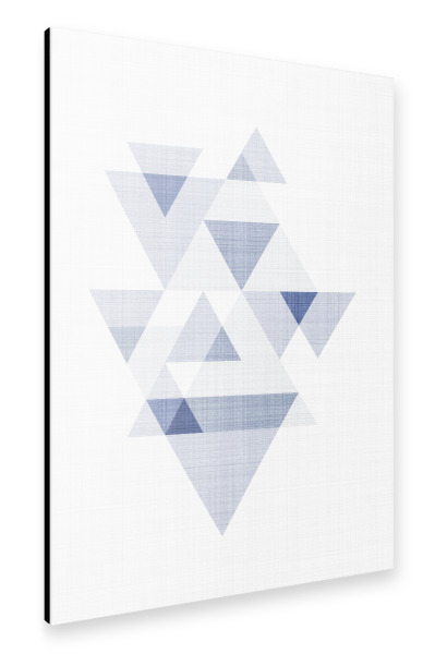 Alu-Dibond "Blue Triangles II" 30x20 cm artboxONE