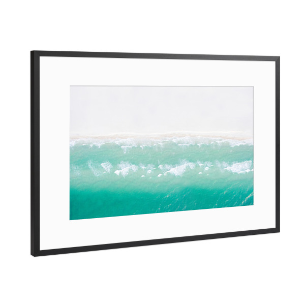 Poster mit Rahmen Schwarz (Metallic) "Beach from Above" artboxONE - Natur,Reise,Reise / Strand und Meer