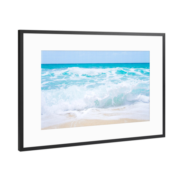 Poster mit Rahmen Schwarz (Metallic) "Beach Waves" artboxONE - Natur,Reise,Reise / Strand und Meer