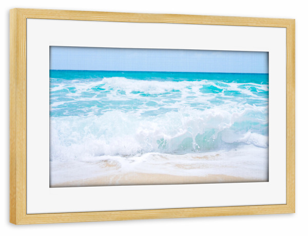 Poster mit Rahmen kiefer "Beach Waves" artboxONE - Natur,Reise,Reise / Strand und Meer