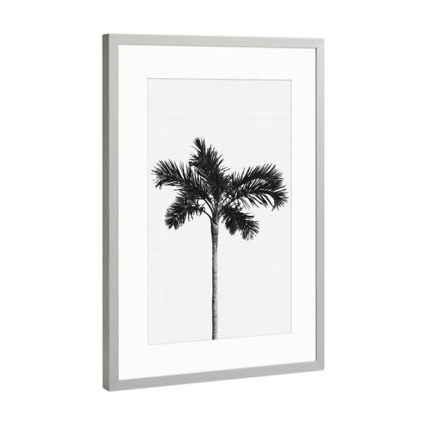 Poster mit Rahmen Silber "Palm Tree" artboxONE - Natur,Floral,Schwarzweiß,Für Mama,Festivals