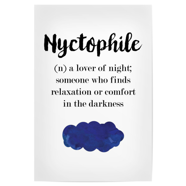 Poster 30x20 cm "Nyctophile" artboxONE - Typografie,Natur,Schwarzweiß