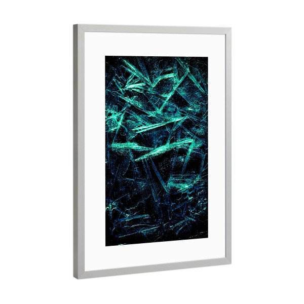 Poster mit Rahmen Silber "Eiskunst LXVII" artboxONE - Natur,Abstrakt