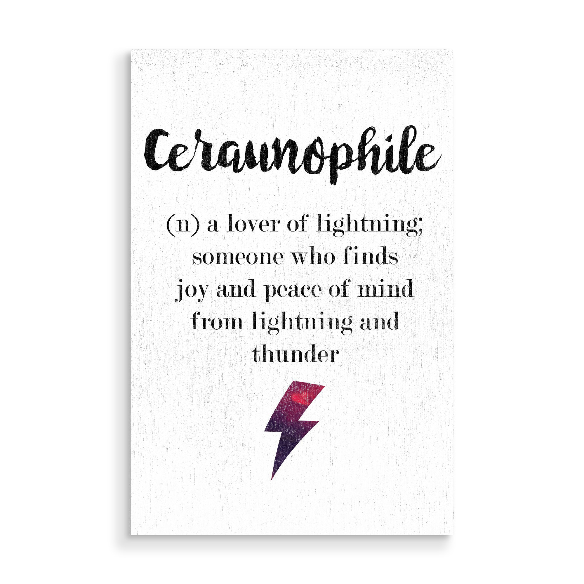 Holzbild "Ceraunophile" artboxONE - Typografie,Natur,Schwarzweiß