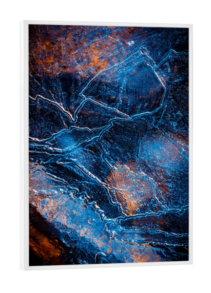 Poster mit weißem Rahmen "Eisblitz VI" artboxONE - Natur,Abstrakt