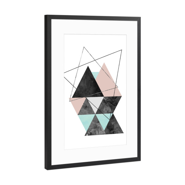 Poster mit Rahmen Schwarz (Metallic) "Scandinavian Shapes" artboxONE - Geometrie