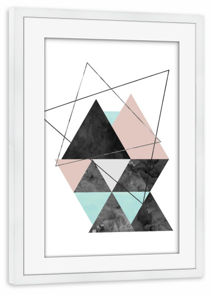 Poster mit Rahmen weiß "Scandinavian Shapes" artboxONE - Geometrie