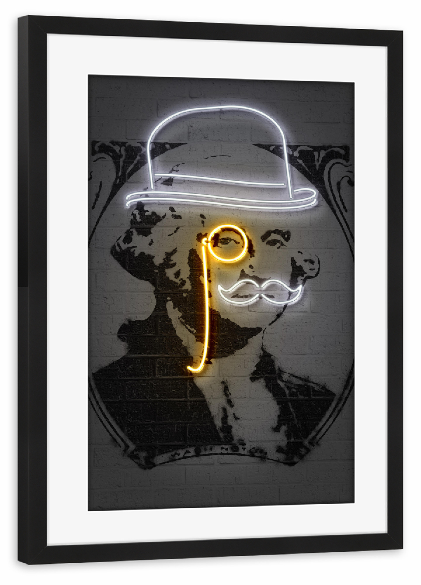 Poster mit Rahmen schwarz "Washington 2" artboxONE - Menschen,Streetart