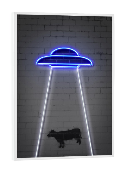 Poster mit weißem Rahmen "UFO" artboxONE - Tiere,Streetart,Fiktion