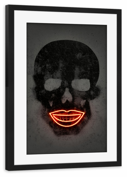 Poster mit Rahmen schwarz "Skull 2" artboxONE - Menschen,Streetart,Männer