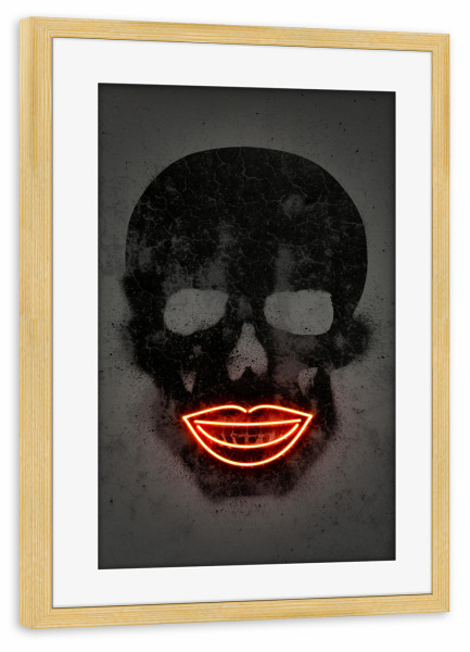 Poster mit Rahmen kiefer "Skull 2" artboxONE - Menschen,Streetart,Männer