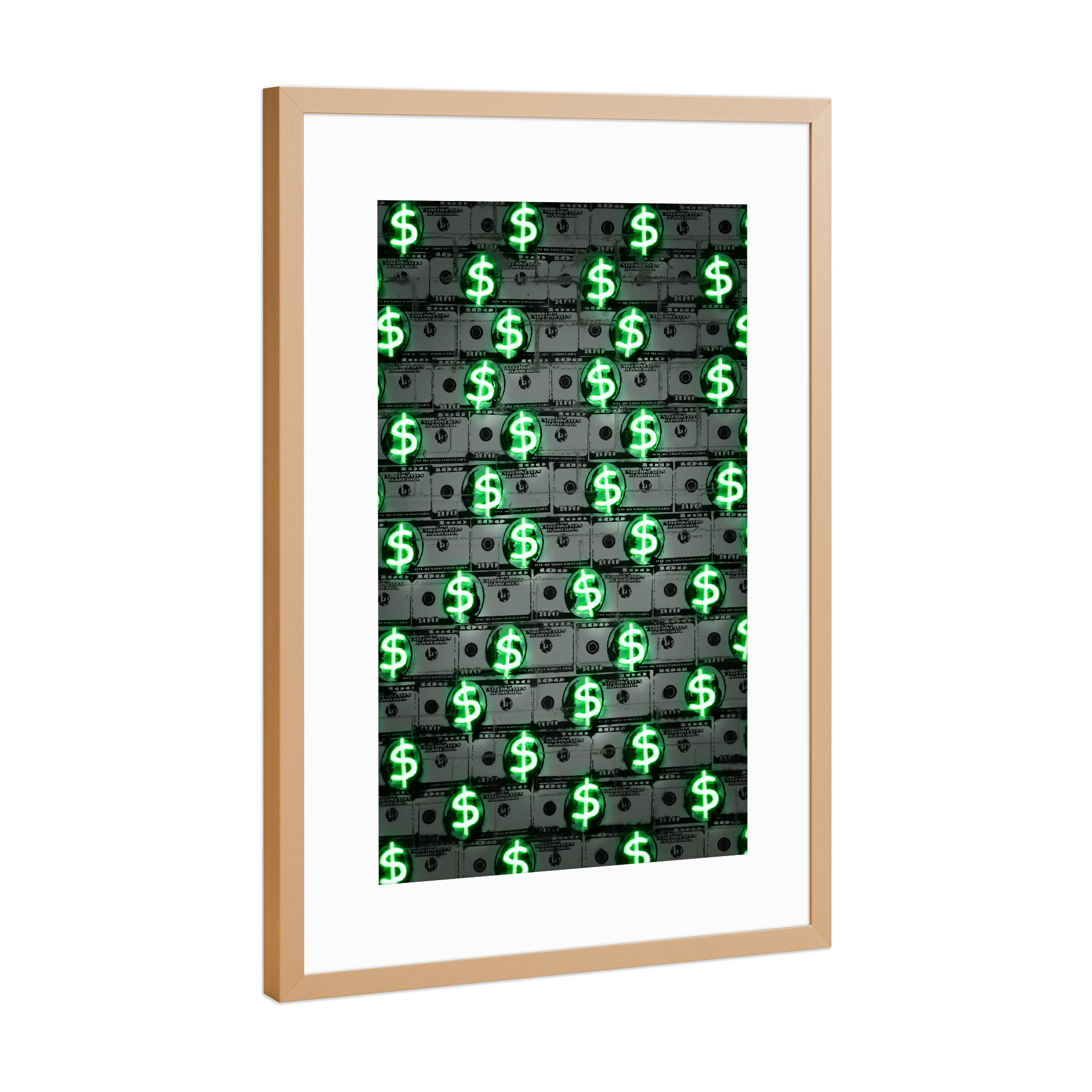 Poster mit Rahmen Kupfer "Money, money, money" artboxONE - Streetart