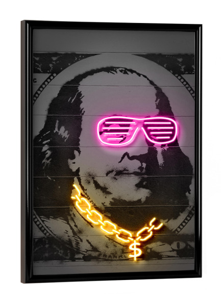 Poster mit schwarzem Rahmen "Franklin" artboxONE - Menschen,Streetart