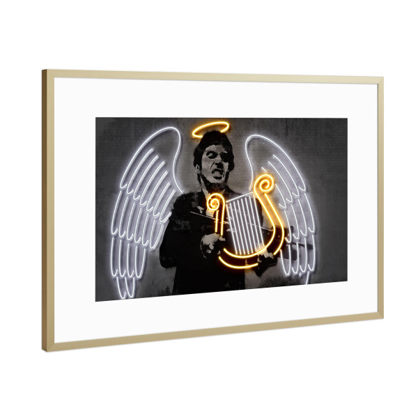 Poster mit Rahmen Gold "Fallen angel" artboxONE - Menschen,Streetart