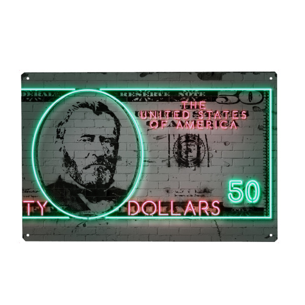Holzbild "50 dollars" artboxONE - Menschen,Streetart