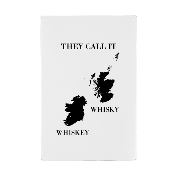 Holzbild "Whisk(e)y" artboxONE - Typografie,Reise,Schwarzweiß,Für Papa,Männer,Essen & Trinken / Alkohol