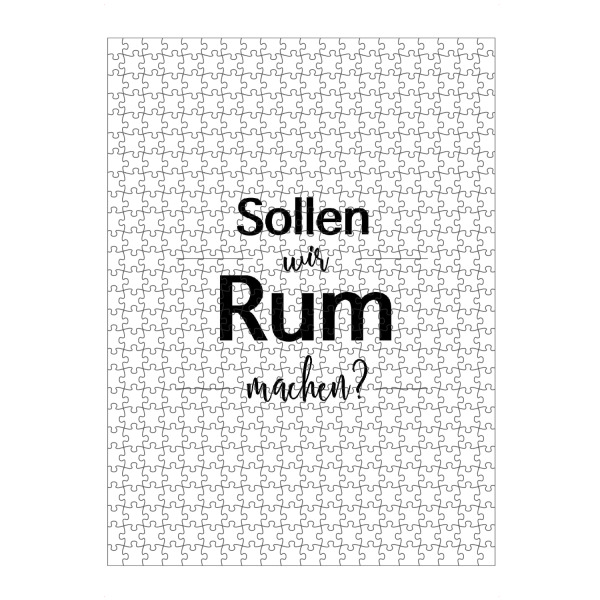 Puzzle Ravensburger "Sollen wir Rum machen' 02" artboxONE - Typografie,Schwarzweiß,Für Papa,Männer,Essen & Trinken / Alkohol,Festivals