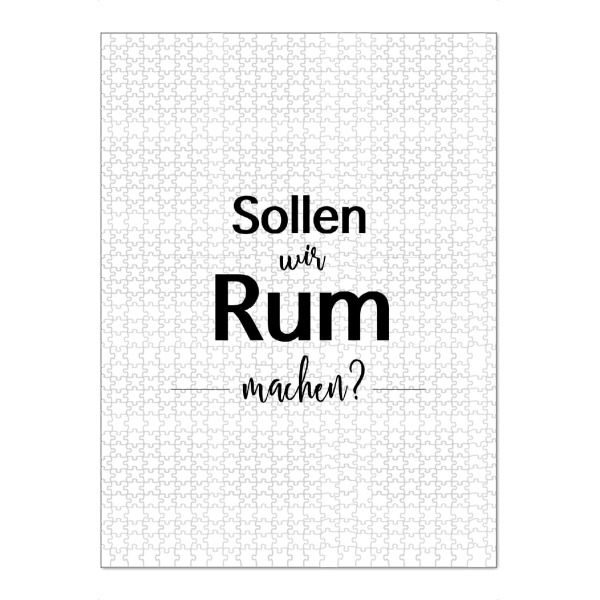 Puzzle Ravensburger "Sollen wir Rum machen' 02" artboxONE - Typografie,Schwarzweiß,Für Papa,Männer,Essen & Trinken / Alkohol,Festivals