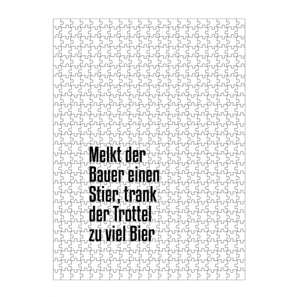 artboxONE Puzzle "Stiere melken" artboxONE - Typografie,Schwarzweiß,Für Papa,Männer,Essen & Trinken / Alkohol