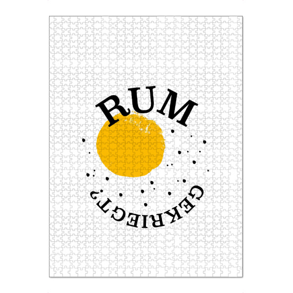 Puzzle Ravensburger "Rum gekriegt" artboxONE - Typografie,Schwarzweiß,Für Papa,Männer,Essen & Trinken / Alkohol,Festivals
